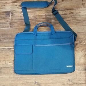 Mossimo Supply Co. Blue Canvas Laptop Messenger Bag Sleek Business Case